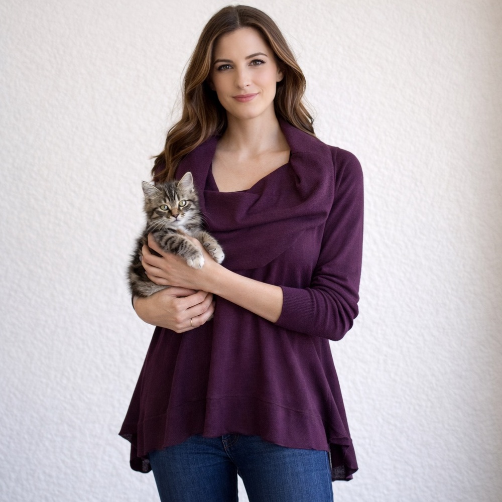 Soft‎ Surroundings Cowl Neck Tunic Top Size M 
Lagenlook, Comfort
